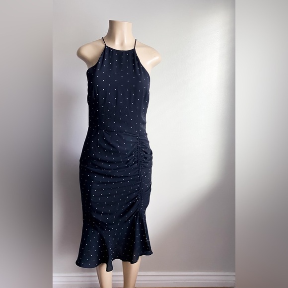 Cooper St Portia Midi Dress Polka Dots Mermaid Ruched Halter Bodycon High Low 6 - Picture 7 of 14